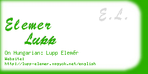 elemer lupp business card